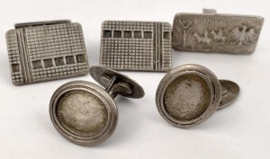 PRL, Silver cufflinks - set (5pcs)