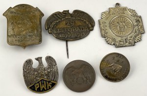 Second Polish Republic, Commemorative pins and badges - set (6pcs)
