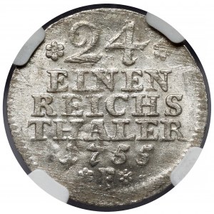 Prusse, Frédéric II, 1/24 thaler 1755-F, Magdebourg