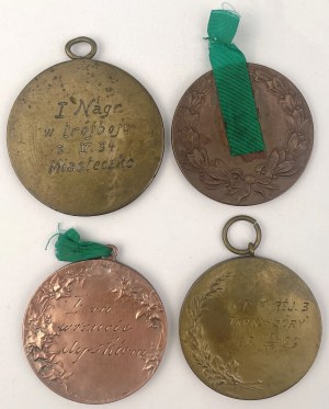 Pologne, Médailles sportives 1929-1937 - set (4pcs)