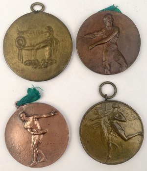 Pologne, Médailles sportives 1929-1937 - set (4pcs)