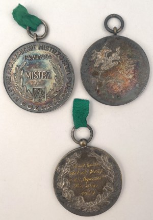 Pologne, Médailles sportives (années 1950) - set (3pcs)
