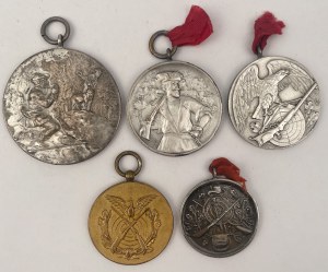 Pologne, Médailles de tir et de chasse 1927-1938 - set (5pcs)