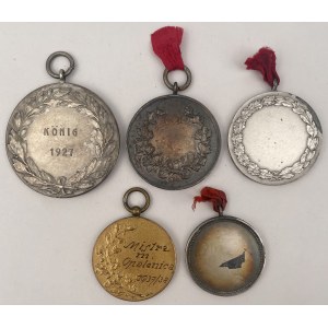 Polska, Medale strzeleckie i myśliwskie 1927-1938 - zestaw (5szt)