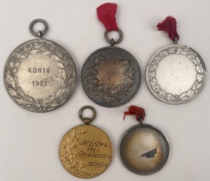 Pologne, Médailles de tir et de chasse 1927-1938 - set (5pcs)