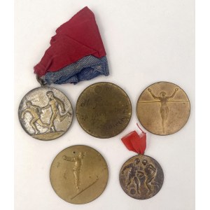 Polska, Medale sportowe 1927-1936 - zestaw (5szt)