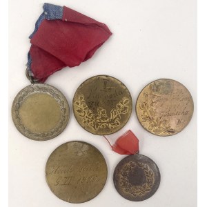 Polska, Medale sportowe 1927-1936 - zestaw (5szt)