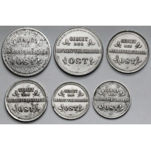 Ober-Ost. 1-3 kopiejki 1916 A i J - zestaw (6szt)