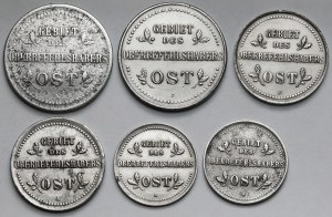 Ober-Ost. 1-3 kopecks 1916 A et J - set (6pcs)