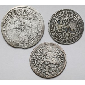 Jan II Kazimierz, Ort i Szóstaki 1658-1666 - zestaw (3szt)