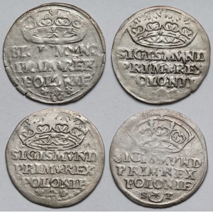 Zygmunt I Stary, Grosze Kraków 1527-1545 - zestaw (4szt)