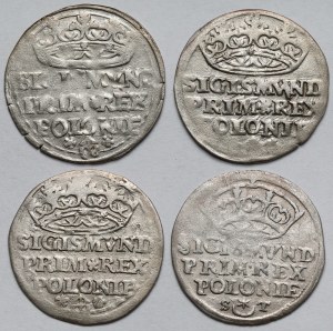 Sigismond Ier le Vieux, Grosze Krakow 1527-1548 - set (4pcs)