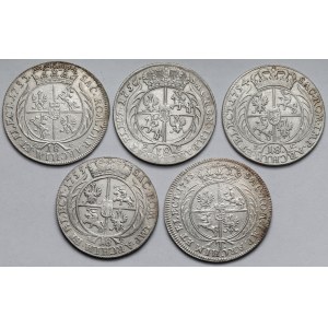 August III Sas, Orty i Tymf 1753-1756 - zestaw (5szt)