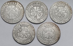 August III Sas, Orty and Tymf 1753-1756 - set (5pcs)