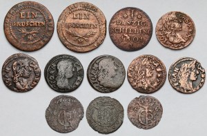 Jean II Casimir et Dantzig, coquillages et pièces de monnaie - set (12pcs)