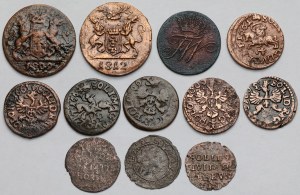 Jean II Casimir et Dantzig, coquillages et pièces de monnaie - set (12pcs)