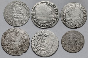 Sigismund III Vasa, from the trojak to the shekel - set (6pcs)