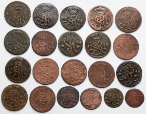 Poniatowski, coquillages, demi-pennies et pennies - set (21pcs)