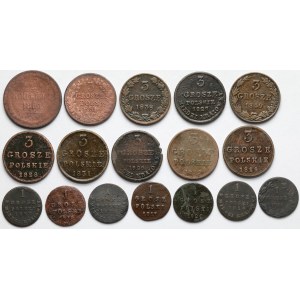 1-3 grosze i 2 kopiejki 1816-1861 - zestaw (17szt)