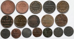1-3 pennies et 2 kopecks 1816-1861 - set (17pcs)
