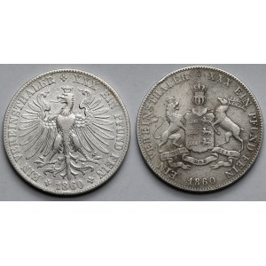Niemcy, Frankfurt i Wirtembergia, Talary 1860 - zestaw (2szt)