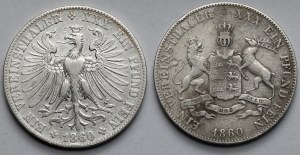 Germany, Frankfurt and Württemberg, Thalers 1860 - set (2pcs)