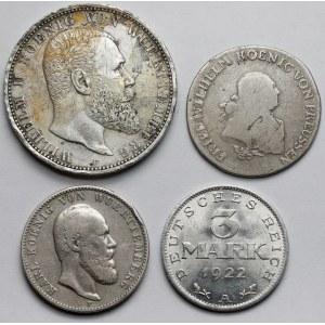 Śląsk i Niemcy, 1/3 talara 1789-B Wrocław i 2-5 marek 1876-1922 - zestaw (4szt)