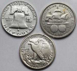 USA, 1/2 dollar 1893-1957 - set (3pcs)