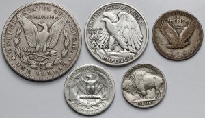 USA, de 5 cents au dollar 1901-1948 - set (5pc)