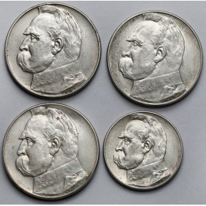 Piłsudski, 5-10 złotych 1935-1937 - zestaw (4szt)