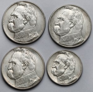 Piłsudski, 5-10 or 1935-1937 - set (4pc)