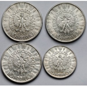 Piłsudski, 5-10 złotych 1935-1937 - zestaw (4szt)