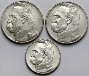 Pilsudski, 5-10 or 1935-1936 - set (3pc)