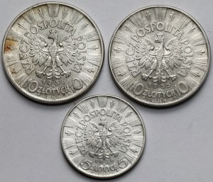Pilsudski, 5-10 or 1935-1936 - set (3pc)