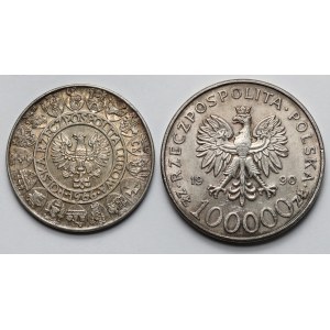 100-100.000 złotych 1966-1990 Mieszko i Dąbrówka i Solidarność - zestaw (2szt)