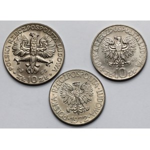10 złotych 1965-1972 - zestaw (3szt)