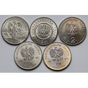 2 złote 1995 Sum, Bitwa Warszawska... - zestaw (5szt)