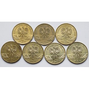 2 złote 1998-1999 Ropucha Paskówka i Wilk - zestaw (7szt)