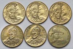 2 or 1997-1999 Stefan Batory, Sigismond III et Ladislas IV - set (6pcs)