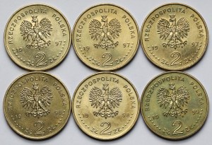 2 or 1997-1999 Stefan Batory, Sigismond III et Ladislas IV - set (6pcs)