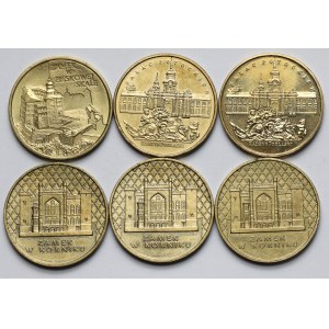 2 złote 1997-1999 Zamki i Pałac - zestaw (6szt)