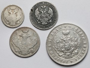 Partitions, de 50 pennies à 2 or et Rouble MW 1835-1847 - set (4pc)