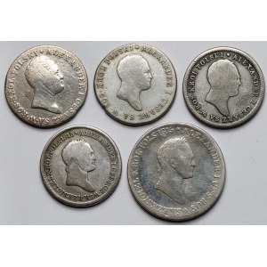 2-5 złotych 1816-1830 - zestaw (5szt)