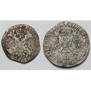 Niderlandy, Albert i Izabela oraz Filip IV, Patagon 1617 i 1/2 patagona 1651 - zestaw (2szt)