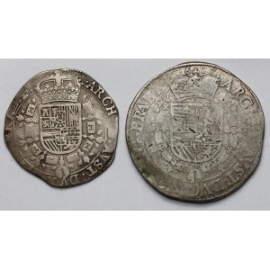 Niderlandy, Albert i Izabela oraz Filip IV, Patagon 1617 i 1/2 patagona 1651 - zestaw (2szt)