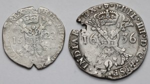 Pays-Bas, Philippe IV, Patagon 1636 et 1/2 patagon 1628 - set (2pc)