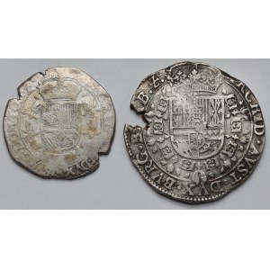 Niderlandy, Filip IV, Patagon 1636 i 1/2 patagona 1628 - zestaw (2szt)