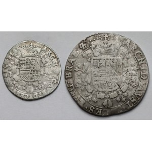 Niderlandy, Albert i Izabela, Patagon 1616 i 1/4 patagona bez daty - zestaw (2szt)