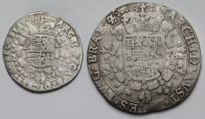Pays-Bas, Albert et Isabella, Patagon 1616 et 1/4 de patagon sans date - set (2pc)