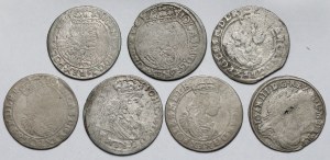 Jan II Kazimierz i Jan III Sobieski, Szóstaki 1662-1677 - zestaw (7szt)